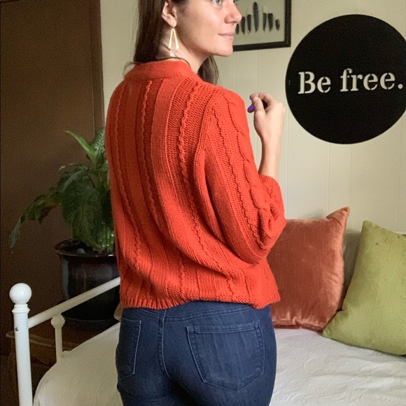 💛 CATO burnt orange knit 3 button cardigan - Picture 8 of 13